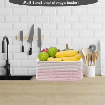 Imagem de Cestas de armazenamento COMFY-HOMI, corda de algodão de 33 x 22 x 13 cm, pacote com 3