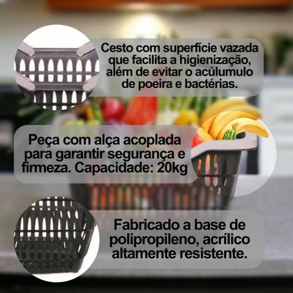 Imagem de Cestinha Cesta Plástica Supermercado Alça 12 Litros Multiuso Empilhável Com Alça