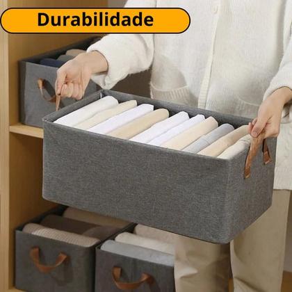 Imagem de Cesto Caixa Organizador Dobrável Tecido Guarda Roupa Grande