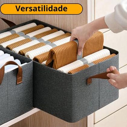 Imagem de Cesto Caixa Organizador Dobrável Tecido Guarda Roupa Grande