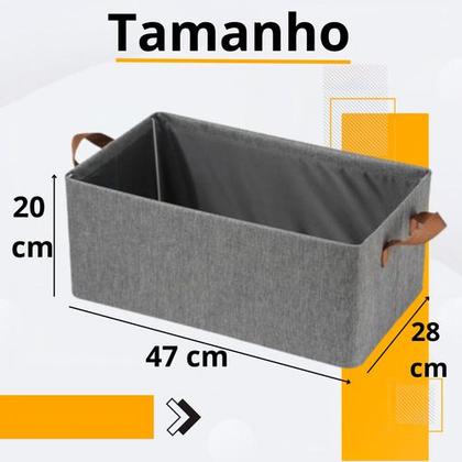 Imagem de Cesto Caixa Organizador Dobrável Tecido Guarda Roupa Grande