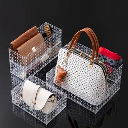 Imagem de Cesto Caixa Organizadora Acrilico Empilhavel Armário Organização de Casa Lavanderia