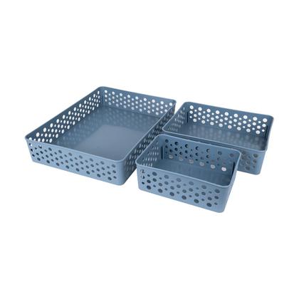 Imagem de Cesto Caixa Organizadora Kit 3 Unidades Multiuso De Gavetas