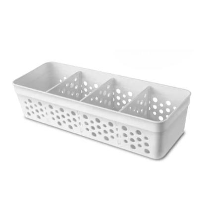 Imagem de Cesto Cestinho Organizador com 3 Divisórias Removíveis em Plástico Várias Cores