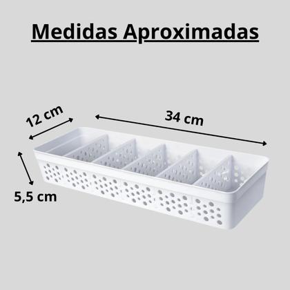 Imagem de Cesto Cestinho Organizador com 5 Divisórias Removíveis em Plástico Várias Cores