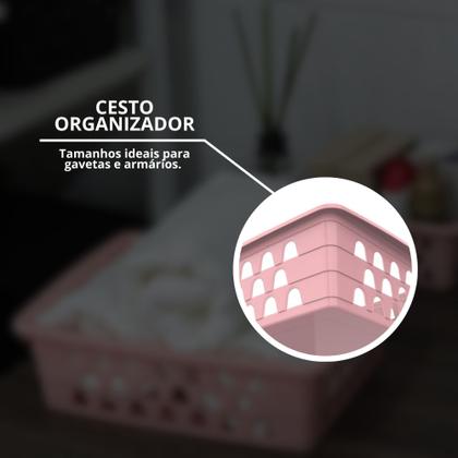 Imagem de Cesto Cestinho Organizador Multiuso Retangular Grande Decorativo Design Versátil Prático