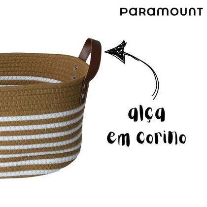 Imagem de Cesto De Algodão Com Alça Cor Mocca 41X25 Paramount
