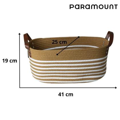 Imagem de Cesto De Algodão Com Alça Cor Mocca 41X25 Paramount