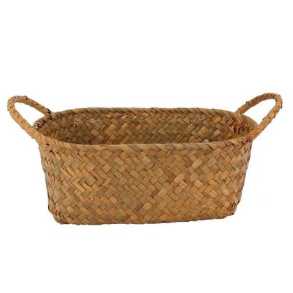 Imagem de Cesto de armazenamento de tecelagem de vime para o prato de frutas artesanais Rattan Picnic Pão pão pão sundries Neatening Container Case Sacos e Cestas