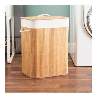 Imagem de Cesto de Bambu com Forração - Prático - 40x30x50 cm