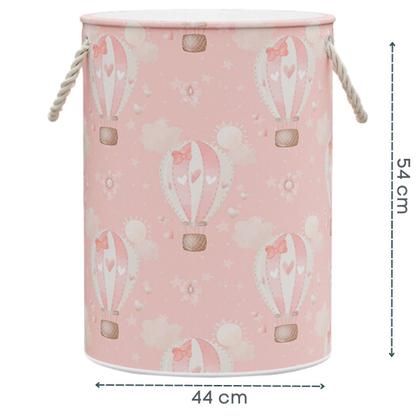 Imagem de Cesto de Brinquedo Dobrável Monta Desmonta Estampado 60 Litros com Alça