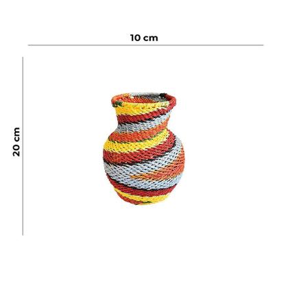 Imagem de Cesto de Corda Vermelho e Amarelo BTC 10x20cm