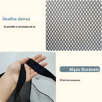 Imagem de Cesto de Lavanderia Pop Up de Malha - Portátil, Respirável e Dobrável