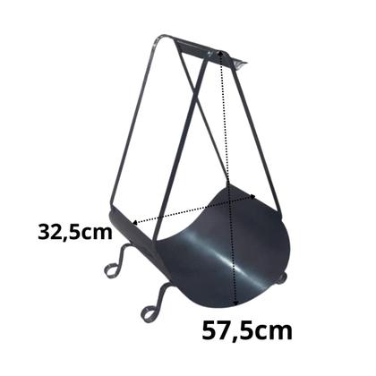 Imagem de Cesto de Lenha com Suporte Acessórios Lareira Multiuso