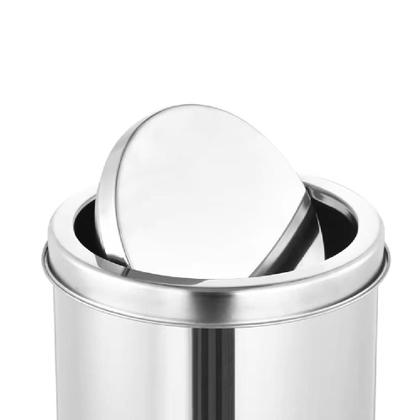 Imagem de Cesto de lixo inox 12l basculante tampa vai e vem luxo grande