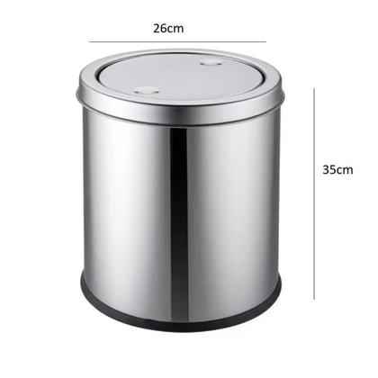 Imagem de Cesto de lixo inox 12l basculante tampa vai e vem luxo grande