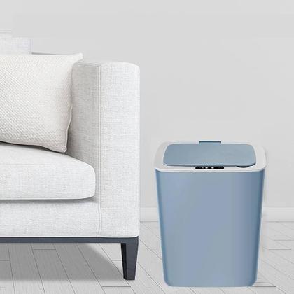 Imagem de Cesto de lixo inteligente com sensor lixeira automatica 14 litros cozinha banheiro portatil touch azul