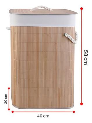 Imagem de Cesto De Roupa Bambu Conthey N2301688 Retangular Com Tampa
