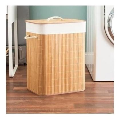 Imagem de Cesto De Roupa Bambu Conthey N2301688 Retangular Com Tampa