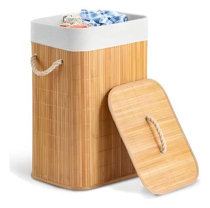 Imagem de Cesto De Roupa Bambu Conthey N2301688 Retangular Com Tampa