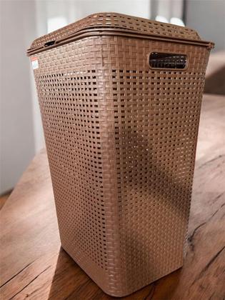 Imagem de Cesto de Roupa Retangular 72 Litros Rattan