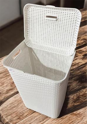 Imagem de Cesto de Roupa Retangular 72 Litros Rattan