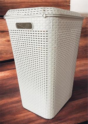 Imagem de Cesto de Roupa Retangular 72 Litros Rattan