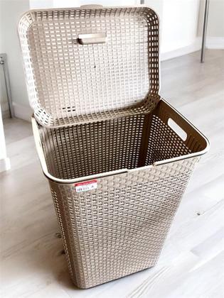Imagem de Cesto de Roupa Retangular 72 Litros Rattan
