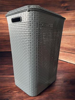 Imagem de Cesto de Roupa Retangular 72 Litros Rattan