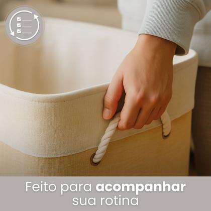 Imagem de Cesto de Roupa Suja 50 Litros Organizador Banheiro Lavanderia com alças multiuso KONTUZ HOME