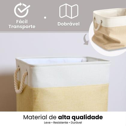 Imagem de Cesto de Roupa Suja 50 Litros Organizador Banheiro Lavanderia com alças multiuso KONTUZ HOME