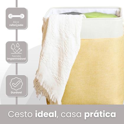 Imagem de Cesto de Roupa Suja 50 Litros Organizador Banheiro Lavanderia com alças multiuso KONTUZ HOME