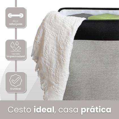 Imagem de Cesto de Roupa Suja 50 Litros Organizador Banheiro Lavanderia com alças multiuso KONTUZ HOME