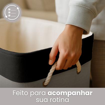 Imagem de Cesto de Roupa Suja 50 Litros Organizador Banheiro Lavanderia com alças multiuso KONTUZ HOME