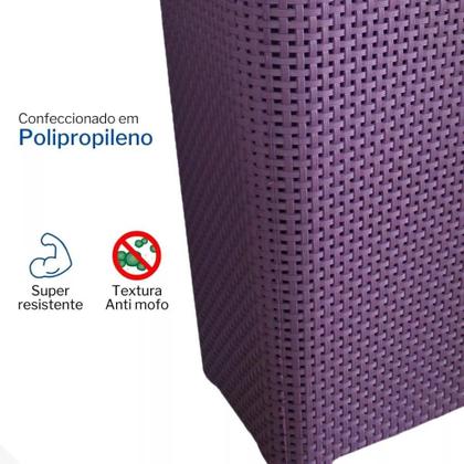 Imagem de Cesto De Roupa Suja De Lavanderia 60l Lottus Ratan