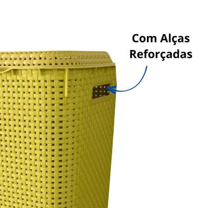 Imagem de Cesto De Roupa Suja De Lavanderia 60l Lottus Ratan