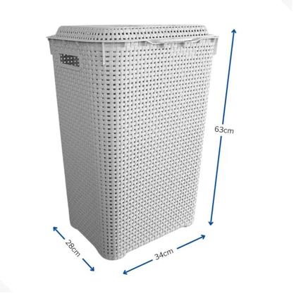 Imagem de Cesto De Roupa Suja De Lavanderia 60l Lottus Ratan