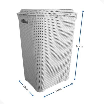 Imagem de Cesto De Roupa Suja De Lavanderia 60l Lottus Ratan
