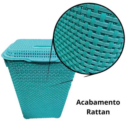 Imagem de Cesto De Roupa Suja De Lavanderia 60l Lottus Ratan