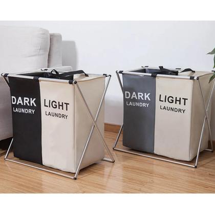 Imagem de Cesto De Roupa Suja Lavanderia 2 Divisórias Separador De Cor
