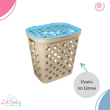 Imagem de Cesto de roupa suja ou brinquedo infantil 30l usual baby para quarto do bebe