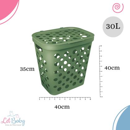 Imagem de Cesto de roupa suja ou brinquedo infantil 30l usual baby para quarto do bebe