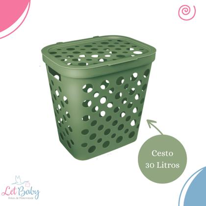 Imagem de Cesto de roupa suja ou brinquedo infantil 30l usual baby para quarto do bebe