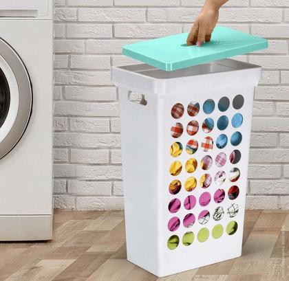 Imagem de Cesto De Roupa Suja Roupeiro C/ Tampa 43 Litros Arthi 5903-8160