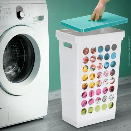 Imagem de Cesto De Roupa Suja Roupeiro C/ Tampa 43 Litros Arthi 5903-8160