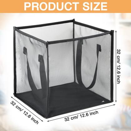Imagem de Cesto de roupa suja Zopeal Popup, pacote com 6, 32 cm com alças pretas