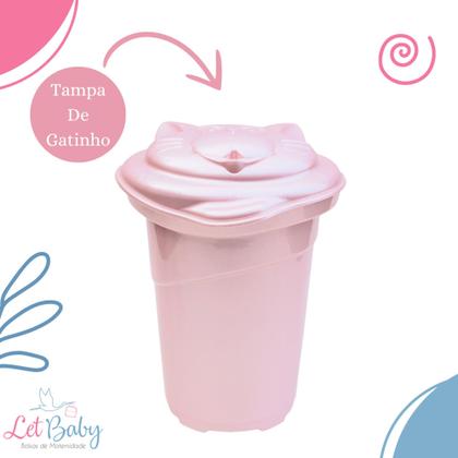 Imagem de Cesto de roupas bebê organizador infantil com tampa plastibaby 36l - menino e menina