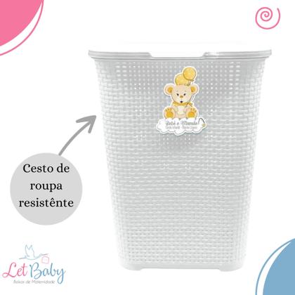 Imagem de Cesto de Roupas Brinquedos Para Quarto Bebê infantil Rattan - 30 litros menino e menina