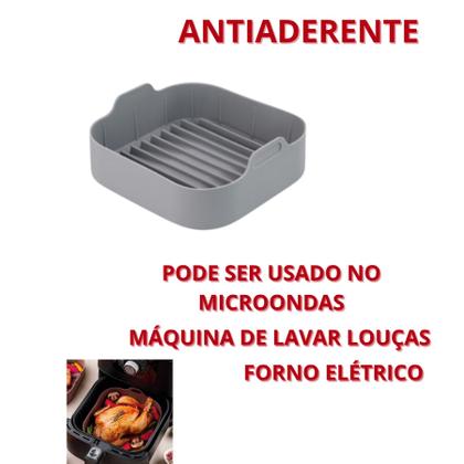 Imagem de Cesto de silicone fritadeira airfryer quadrado 16 cm