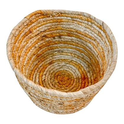 Imagem de Cesto decorativo fibra vegetal (bege amarelo) m